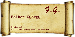 Felker György névjegykártya